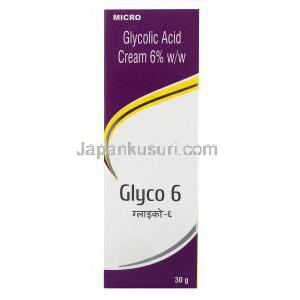 グライコ 6, グリコール酸 クリーム 6%, 30g, 箱表面